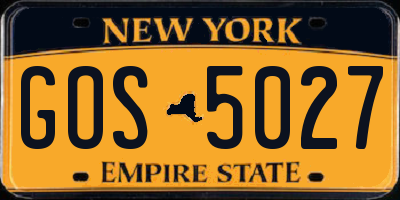 NY license plate GOS5027