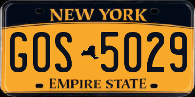NY license plate GOS5029
