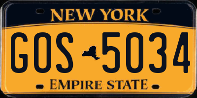 NY license plate GOS5034