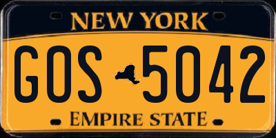 NY license plate GOS5042