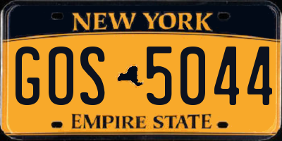 NY license plate GOS5044