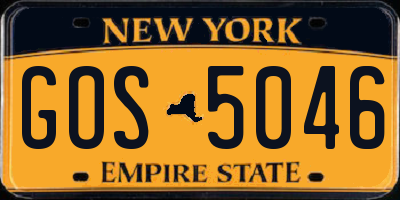 NY license plate GOS5046