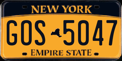 NY license plate GOS5047