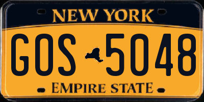 NY license plate GOS5048