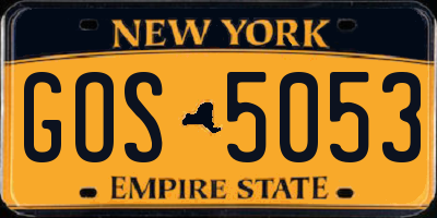 NY license plate GOS5053