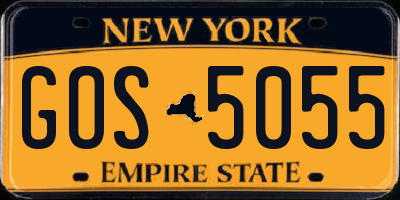 NY license plate GOS5055