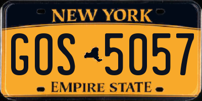 NY license plate GOS5057
