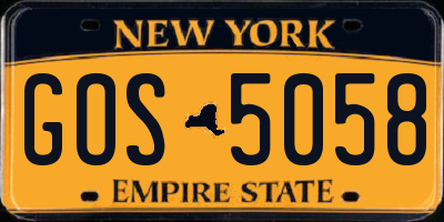 NY license plate GOS5058