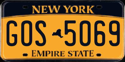 NY license plate GOS5069