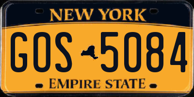 NY license plate GOS5084