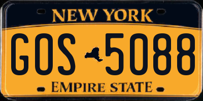 NY license plate GOS5088