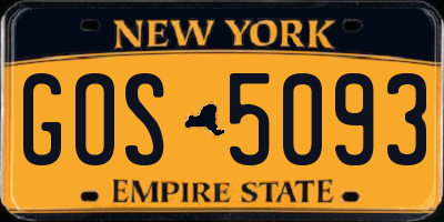 NY license plate GOS5093