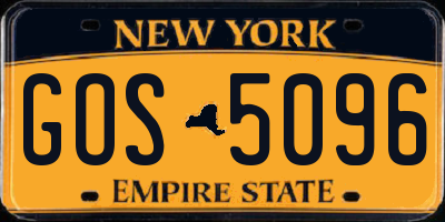 NY license plate GOS5096