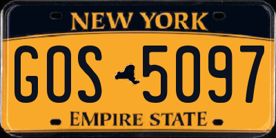 NY license plate GOS5097