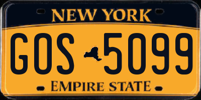 NY license plate GOS5099