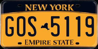 NY license plate GOS5119