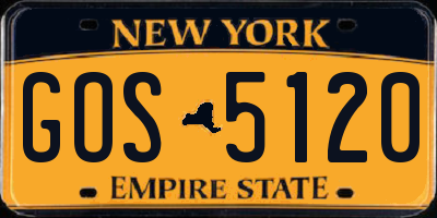 NY license plate GOS5120