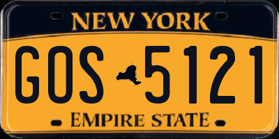 NY license plate GOS5121