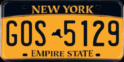 NY license plate GOS5129