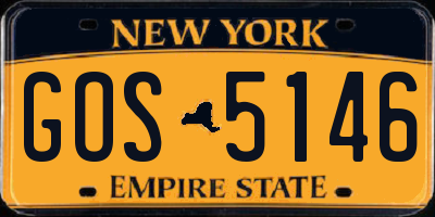 NY license plate GOS5146