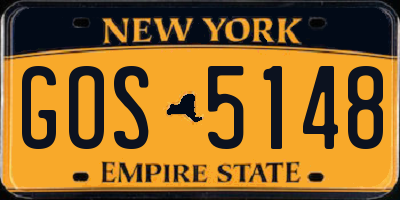 NY license plate GOS5148