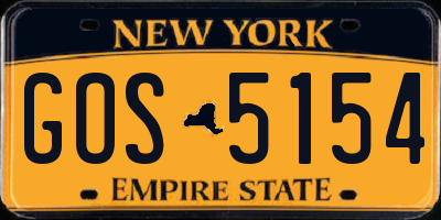 NY license plate GOS5154