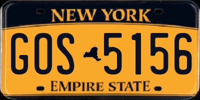 NY license plate GOS5156