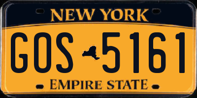 NY license plate GOS5161