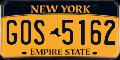 NY license plate GOS5162