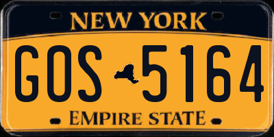 NY license plate GOS5164