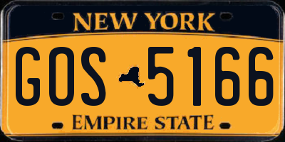 NY license plate GOS5166