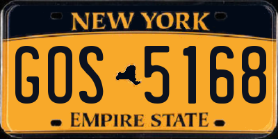 NY license plate GOS5168