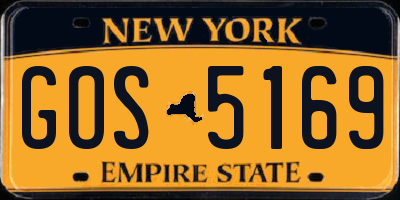 NY license plate GOS5169