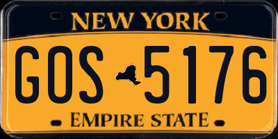 NY license plate GOS5176