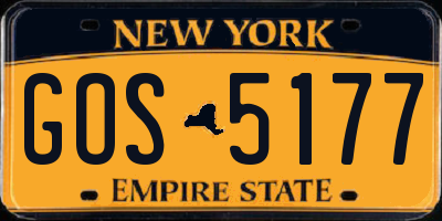 NY license plate GOS5177