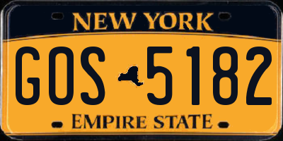 NY license plate GOS5182
