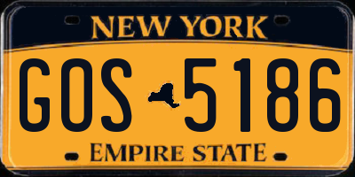 NY license plate GOS5186