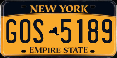 NY license plate GOS5189