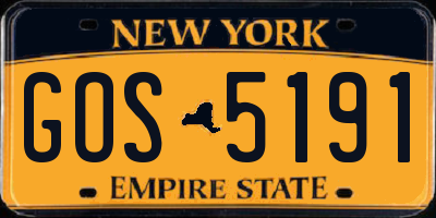 NY license plate GOS5191