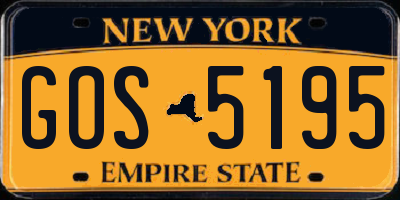 NY license plate GOS5195