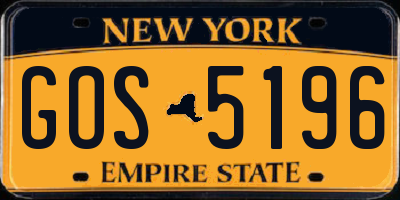 NY license plate GOS5196