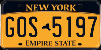 NY license plate GOS5197