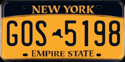 NY license plate GOS5198
