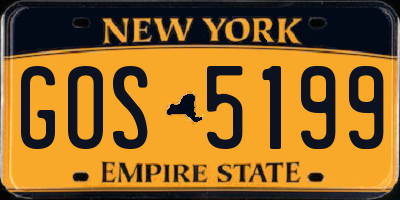 NY license plate GOS5199