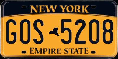 NY license plate GOS5208
