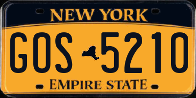 NY license plate GOS5210