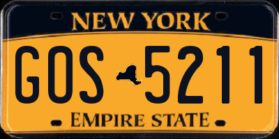 NY license plate GOS5211