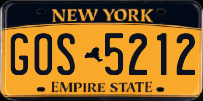 NY license plate GOS5212