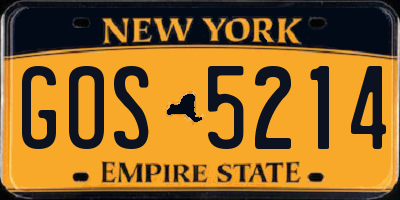 NY license plate GOS5214