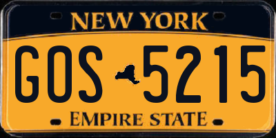 NY license plate GOS5215